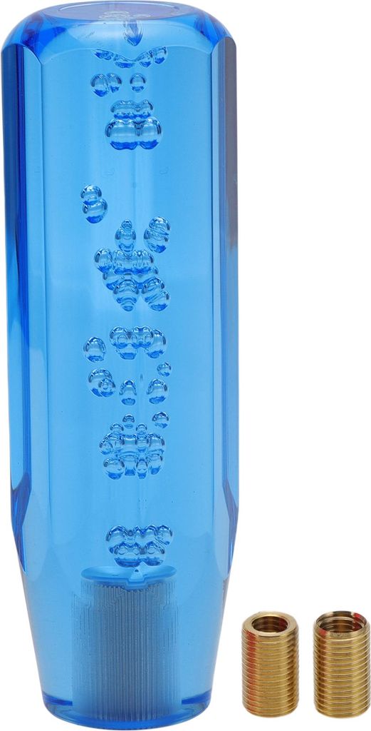 Auto Schaltknauf 15cm Langlebig | Vorderer Schalthebelknauf Universal fš¹r Automatik- und Schaltfahrzeuge Acryl Blau mit 2 Adaptern 1 Set