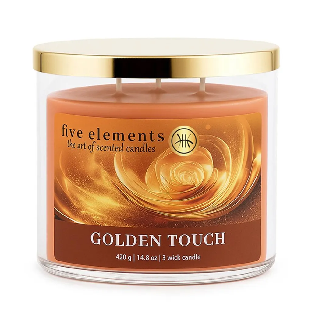 Candela Five Elements Golden Touch 420g | Equilibrio e Benessere