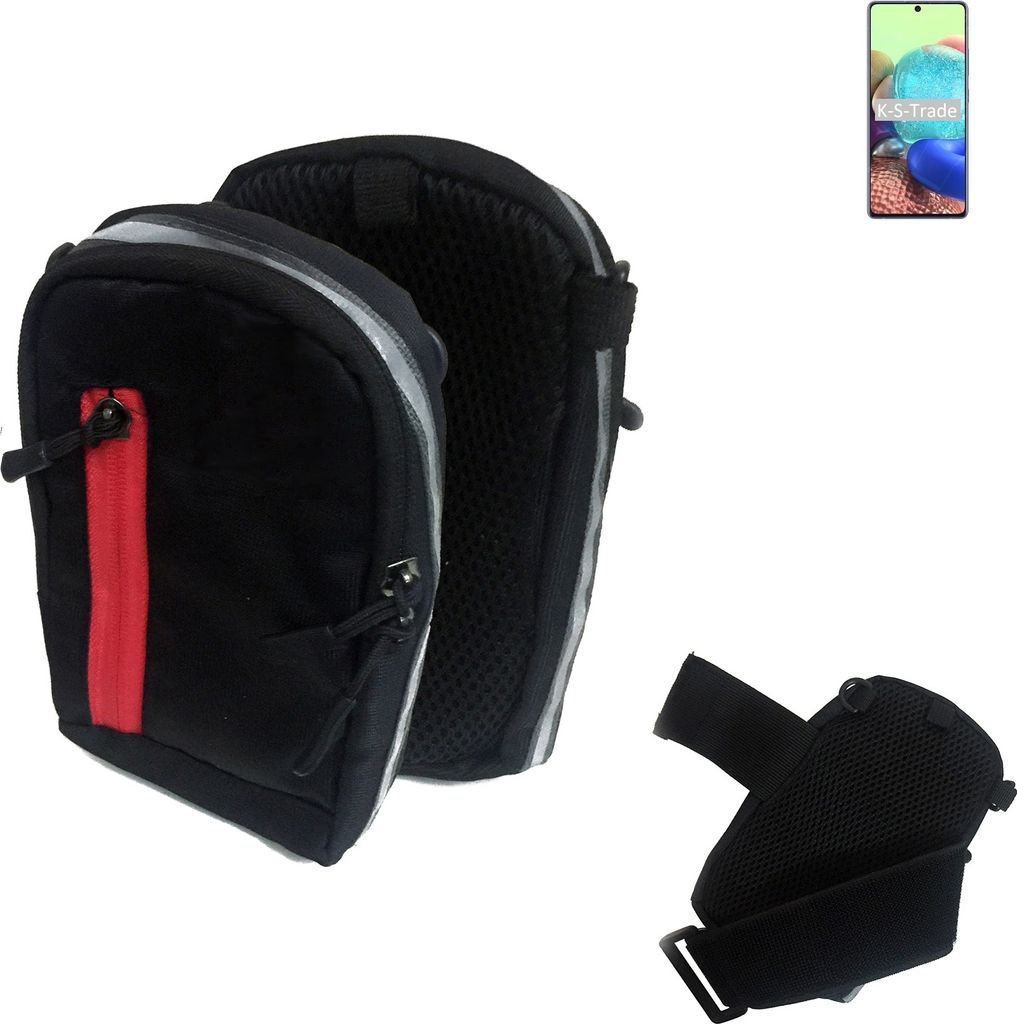 K-S-Trade Outdoor Gürteltasche Holster Umhängetasche kompatibel mit Oppo A72 5G schwarz Handy Tasche Case travelbag Schutz Hülle Handy Hülle