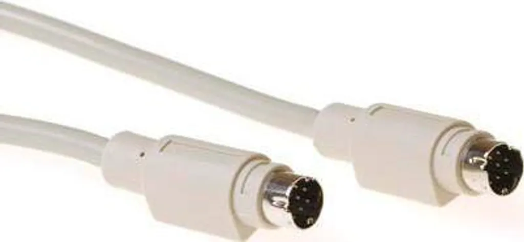 Câble ACT AK5849 Mini-DIN 8 broches mâle vers mâle ivoire de 1,8m