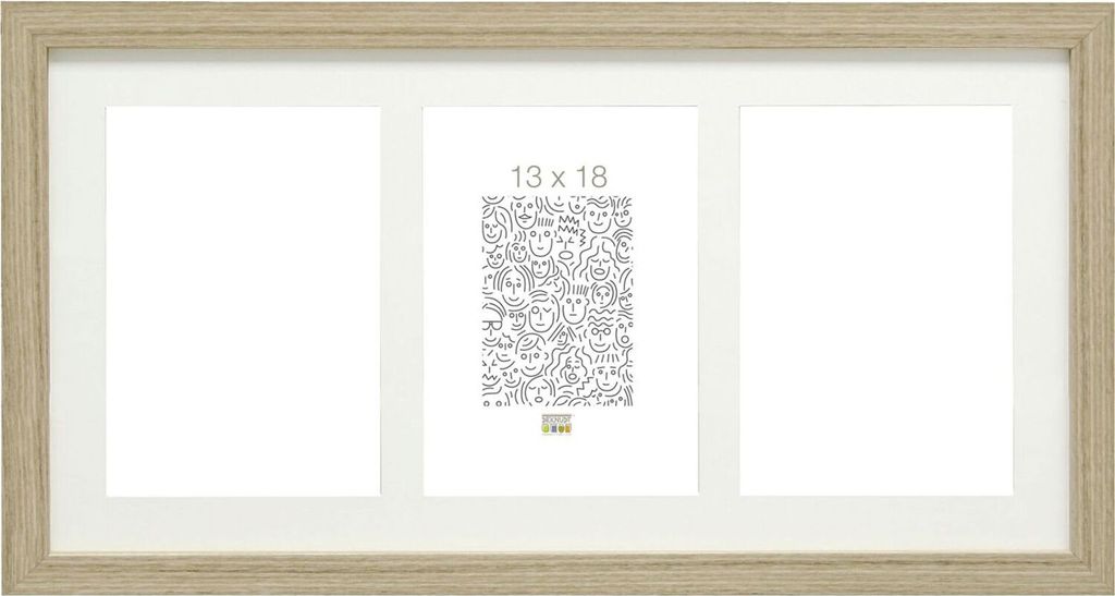 Deknudt S66KB3 Galerie 3x13x18 Holz naturfarbe mit Passepartout