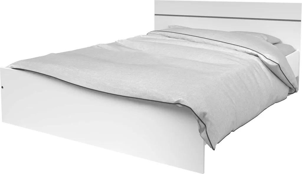 Lit 140x190 cm BOSTON blanc avec structure robuste et design moderne - 12