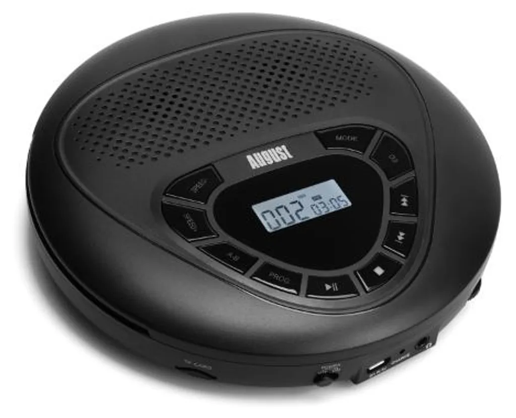 Lecteur CD Audio Portable August SE10B avec Enceintes Intégrées Noir