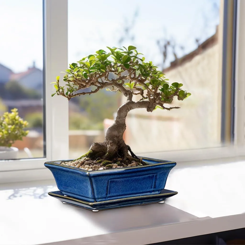 Pots à bonsaï avec drainage et soucoupes intégrées - Céramique de 19cm - 4