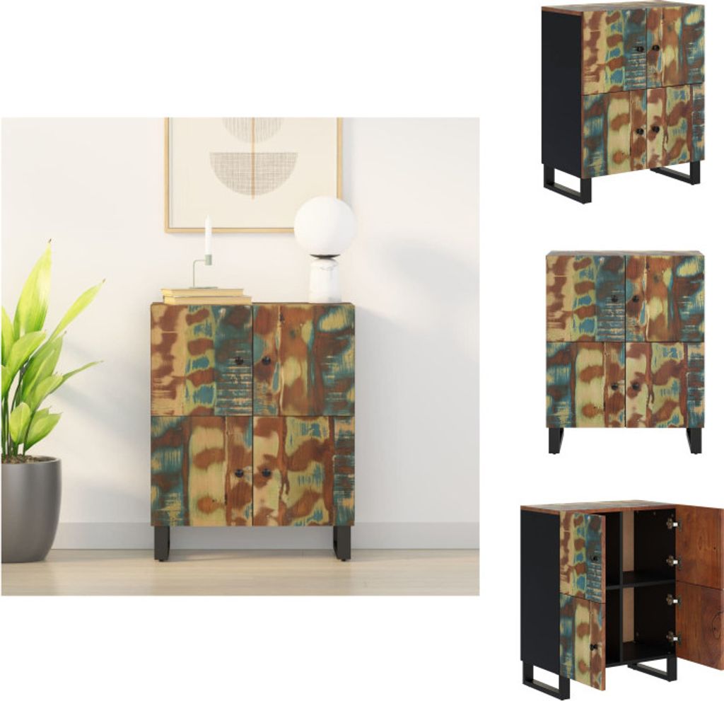 vidaXL Sideboard mit 4 Türen 60x33x75 cm Altholz Massiv - Sideboards