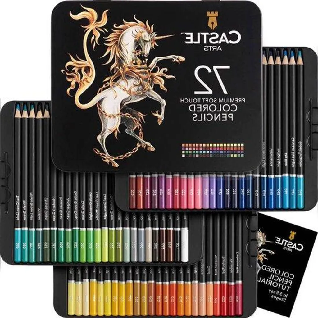 Crayons de couleur aquarellables en coffret de 72 nuances pour artistes