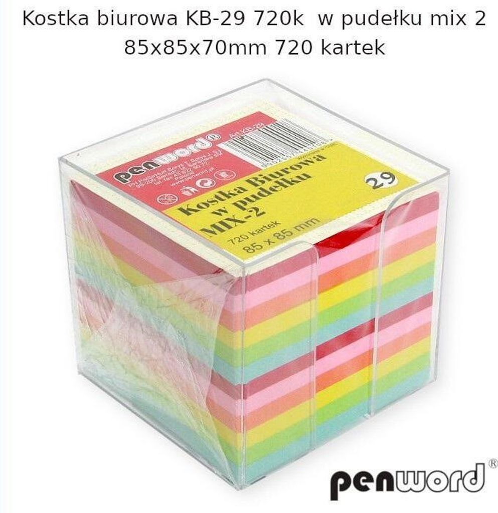 Kostka biurowa w pudełku mix 85x85x70mm 720K Produktbild 