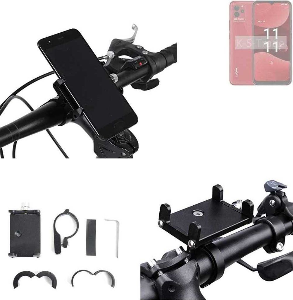 K-S-Trade Handyhalterung für das Fahrrad kompatibel mit Lava Blaze NXT Halter Lenkstange Fahrradhalterung Motorrad Bike Mount Befestigung Smartphone