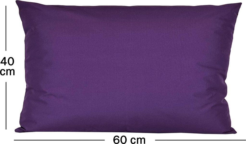 JACK 1x 40x60cm Outdoor Kissenhülle Bezug Lounge Garten Einfarbig, Farbe:Violett