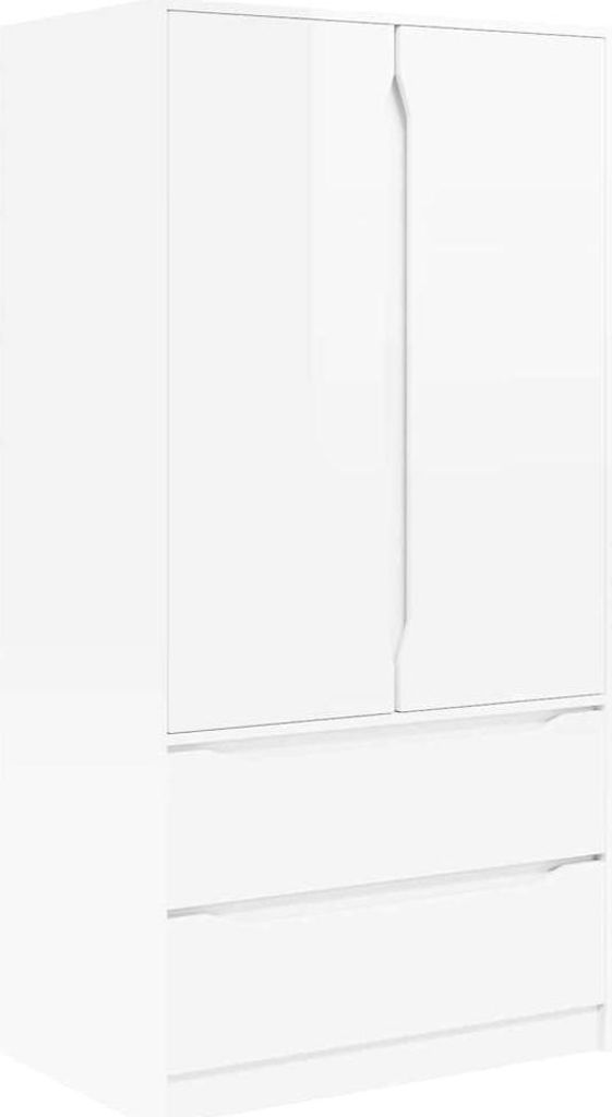 Kleiderschrank Hochglanz Weiß 79,5 x 49 x 156 cm Holzwerkstoff