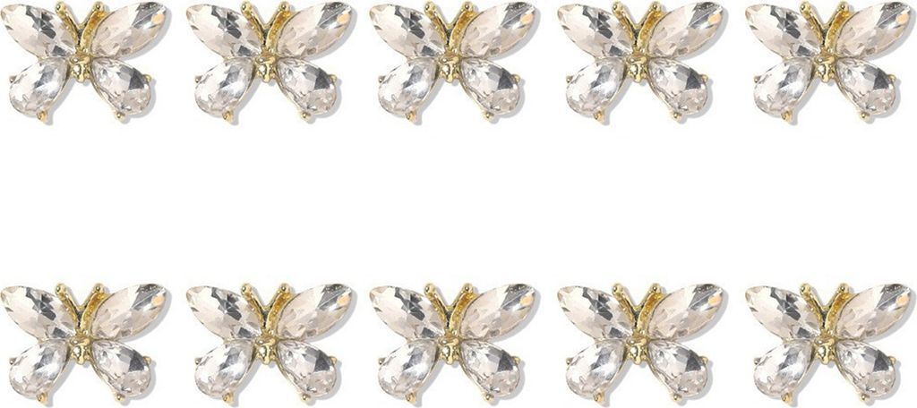10 Stück funkelnde Strass-Nagel-Charms, dreidimensionale Schleife, Legierung, DIY-Zubehör für schöne Nägel