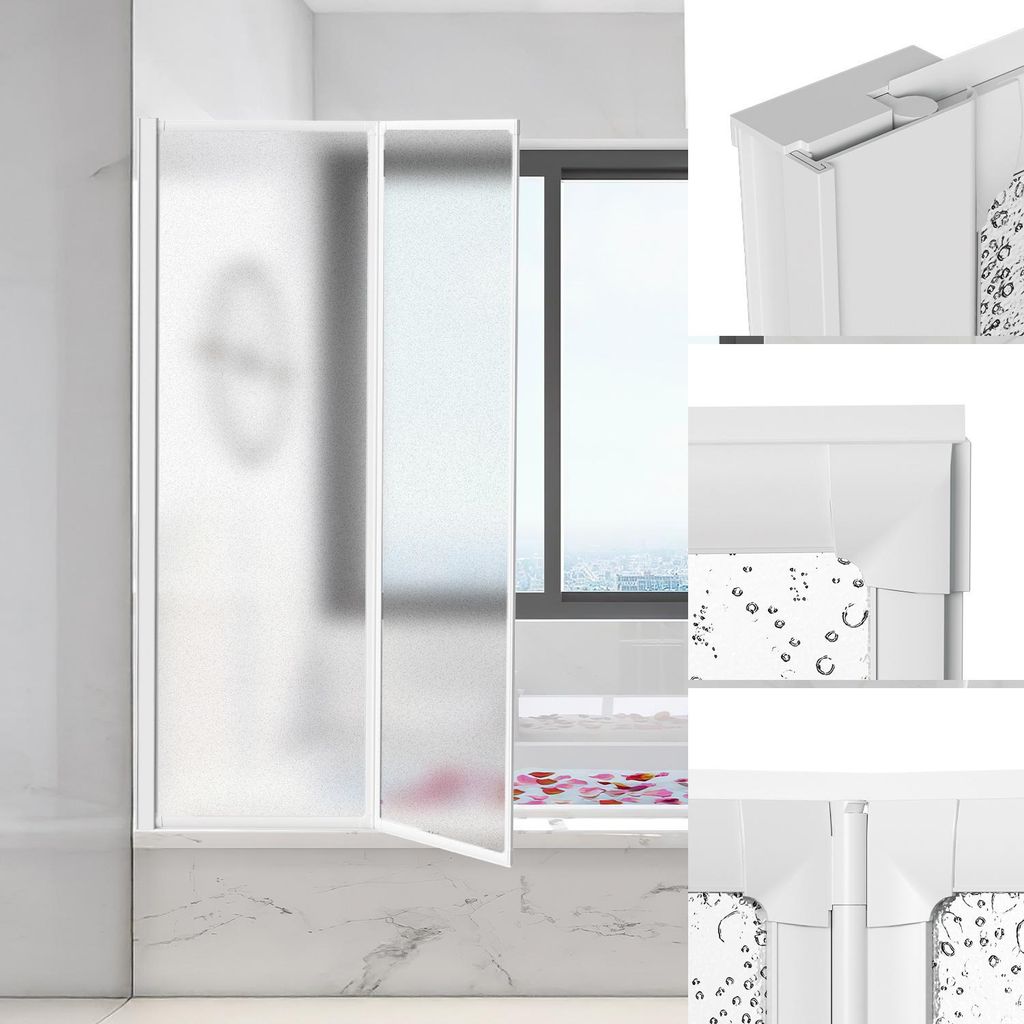 Jayseuw 100x140 cm Parete pieghevole per vasca da bagno con Immagine del prodotto 