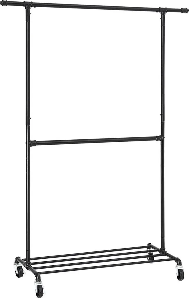Tringle à vêtements en métal noir robuste pour portant de dressing DIY