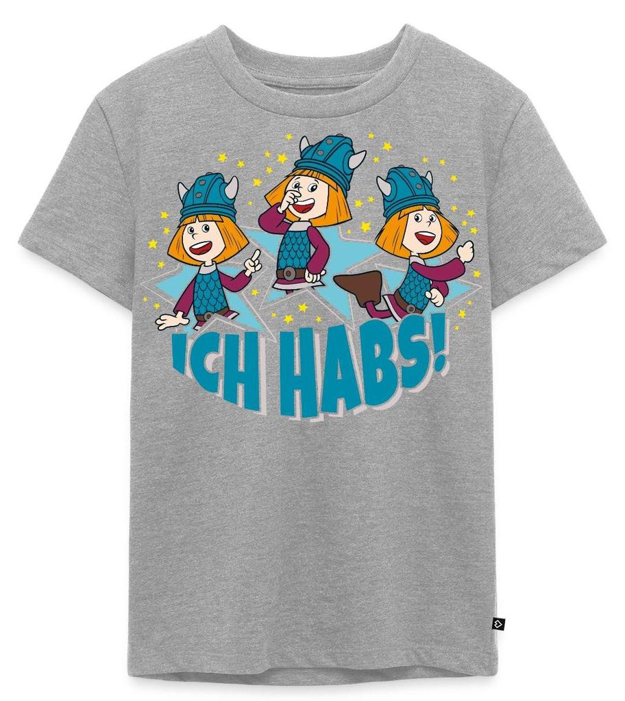 Spreadshirt Wickie Und Die Starken Männer Ich Habs Kinder Premium T-Shirt, 122/128 (6 Jahre), Grau meliert