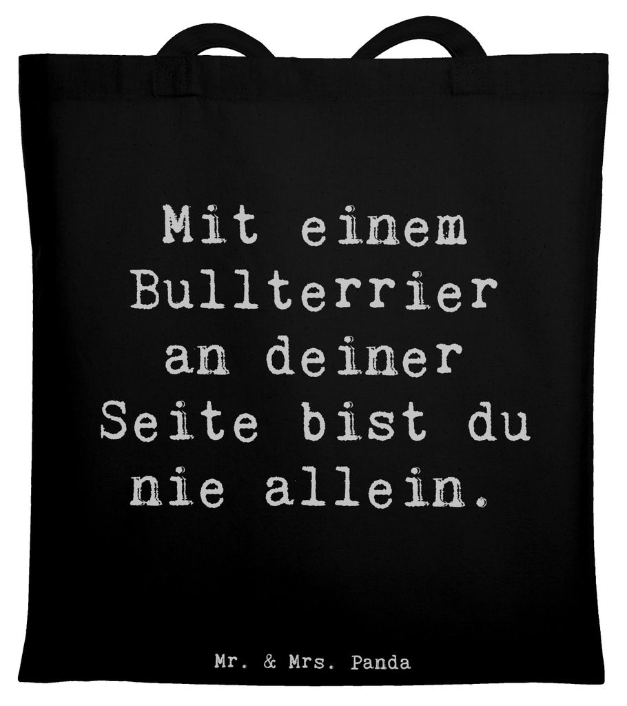Mr. & Mrs. Panda Tote Bag Spruch Bullterrier Begleiter - Schwarz - Geschenk, Hunderassen, Jutebeutel, canvas tasche, loyale Hunde, Hunderasse, ener...