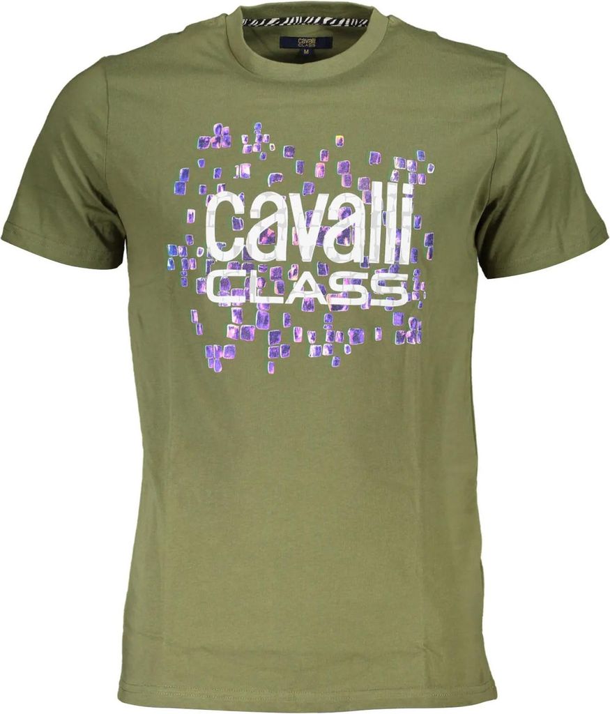 Cavalli Class Herren KURZARM-T-SHIRT Grün QXT61UJD060_64A694C_VERDE04050 : Größe - 2XL Größe: 2XL