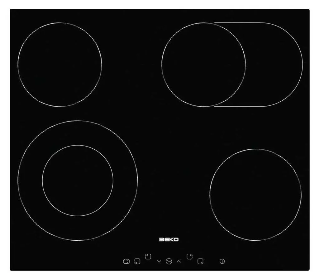 Verre de Table de Cuisson Beko HIC64403T - Vitre de Remplacement Noire
