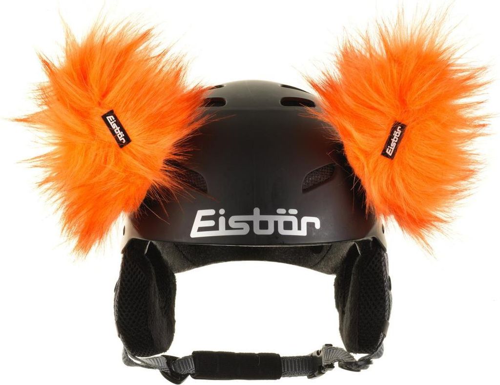 EISBÄR Lux Horn Helm Hörner Accessoires mit Kunstfell orange