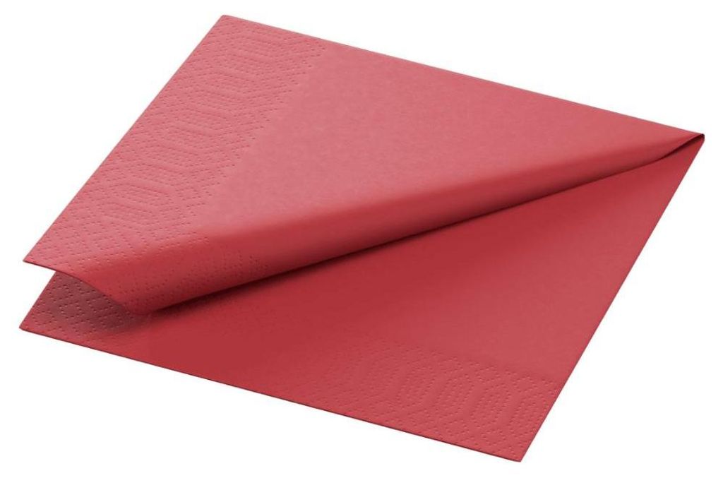 8x Zelltuchservietten 24 x 24 cm 3-lagig 1/4 Falz bordeaux | Packung (250 Stück)
