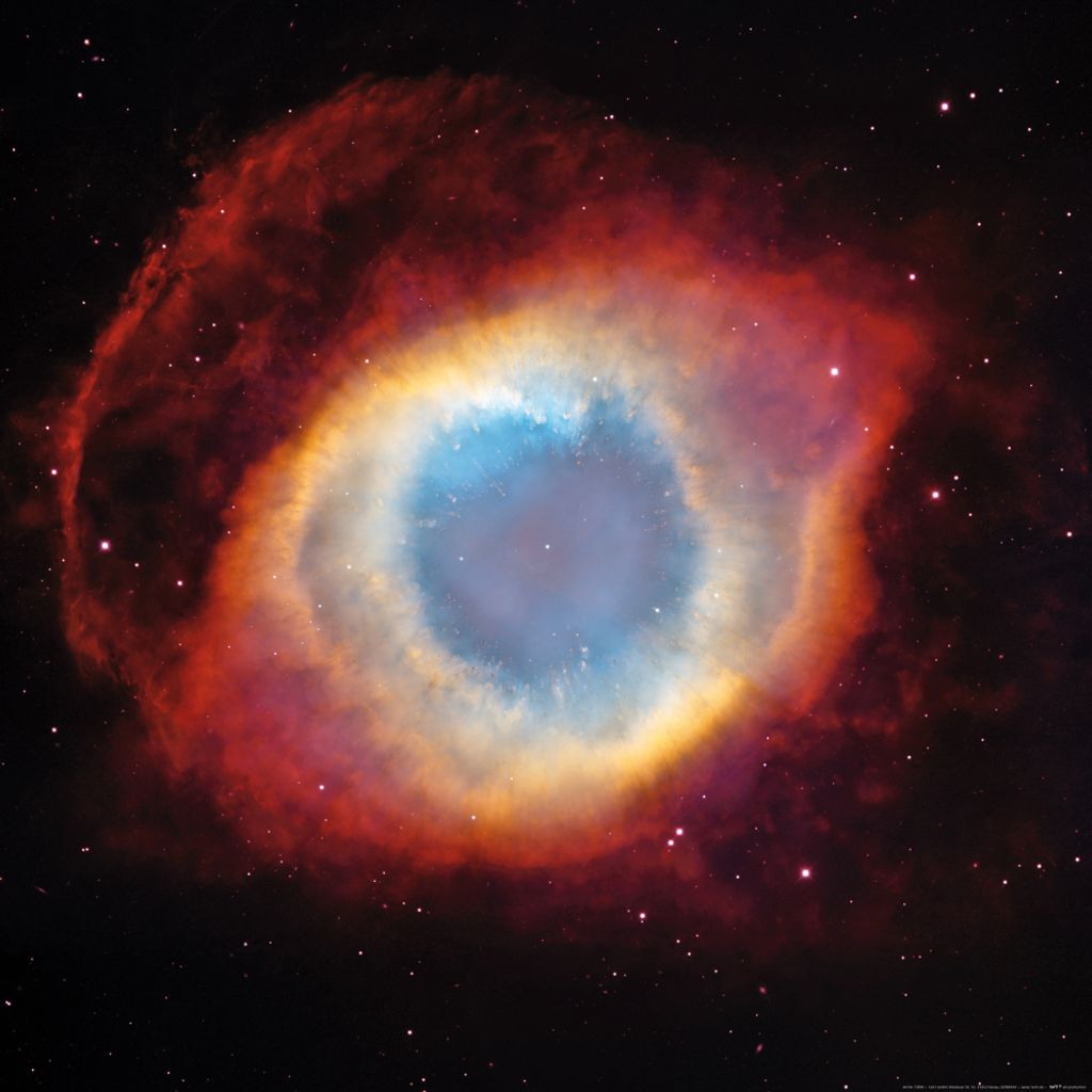 Der Weltraum Kunstdruck Bild - Der Helixnebel, Das Auge Gottes (70 x 70 cm)