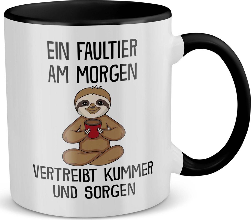 22Feels Faultier Tasse Süßes Tier Spruchtasse Wichteln Geschenk Arbeitskollege Büro Humor Secret Santa Witzig Kaffeetasse Männer Frauen Haferl ...