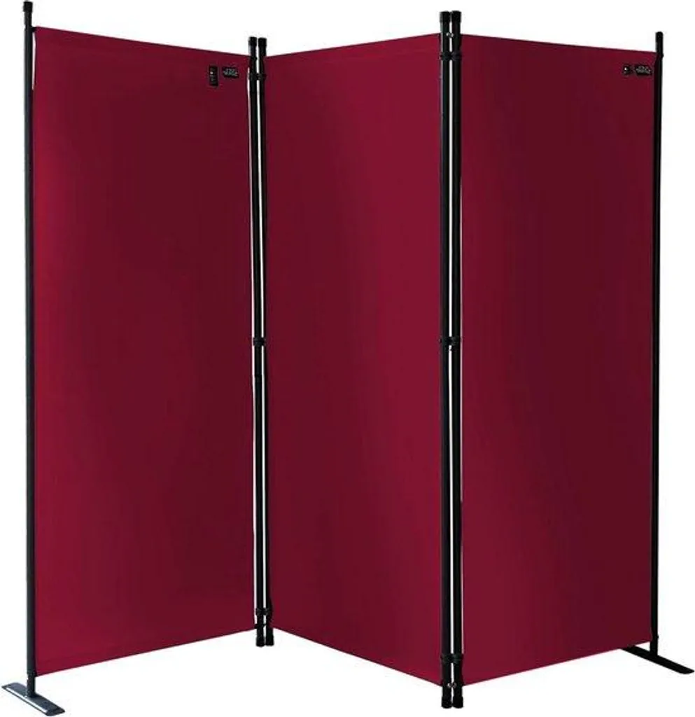 Paravent à 3 panneaux rouge 170x165 cm en tissu - Séparateur d'espace