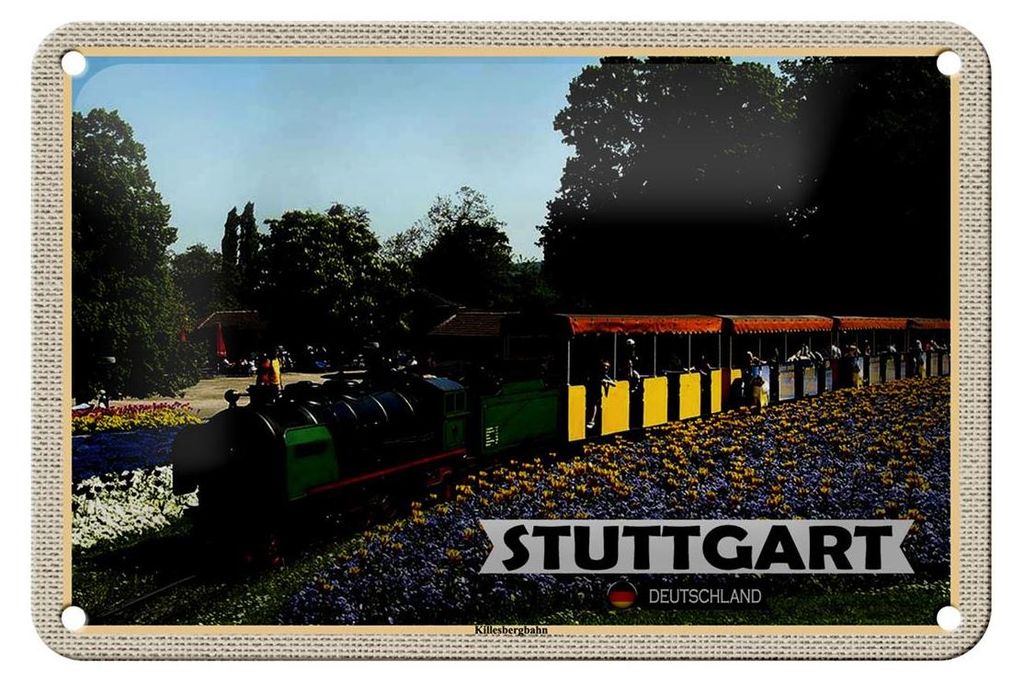 Blechschild Städte Stuttgart Killesbergbahn Park 18x12cm Dekoration