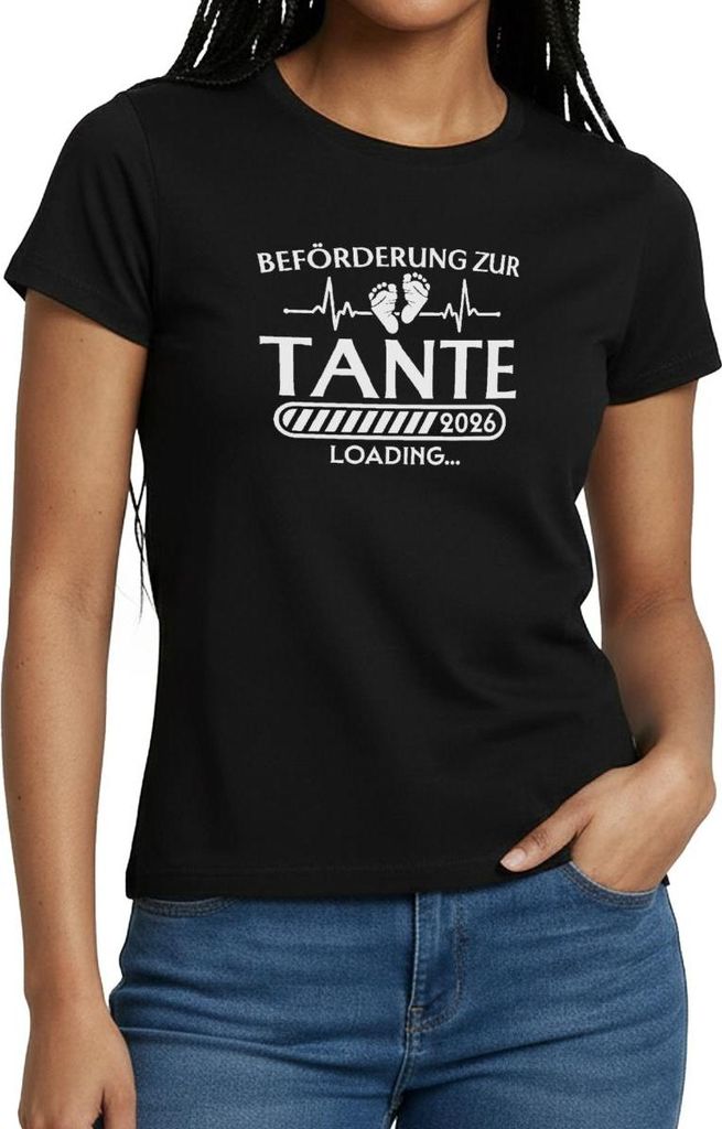 Spreadshirt Beförderung Zur Tante 2026 | Schwangerschaft Ankündigung Frauen T-Shirt, L, Schwarz