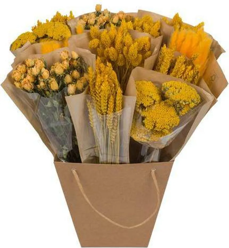 Bouquet de Fleurs Séchées Jaunes pour Vase - Décoration d'Intérieur