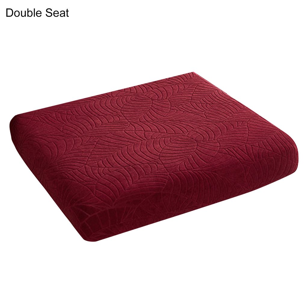 Wasserdichter Sofakissenbezug, Antifouling, minimalistischer Jacquard-Prozess, Sitzschutz, Haushaltsbedarf-Weinroter Doppelsitz