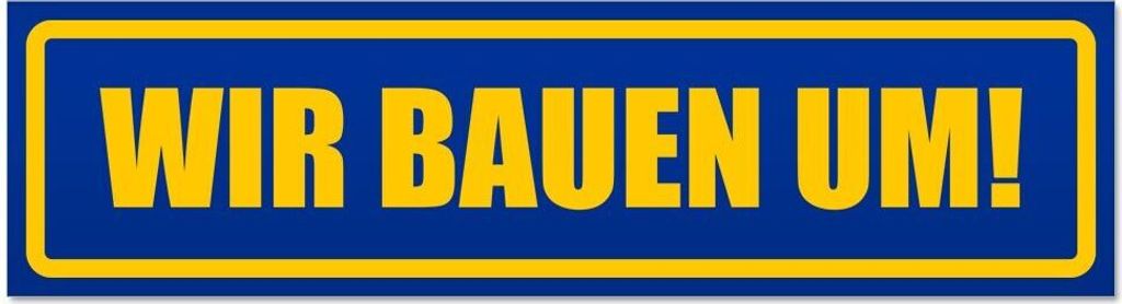 Kiwistar - Autoaufkleber - Blau - 20 x 5,3 cm - Wir Bauen um! - Hinweis Aufkleber Sticker für Auto, Kfz, Fahrrad, PKW, LKW