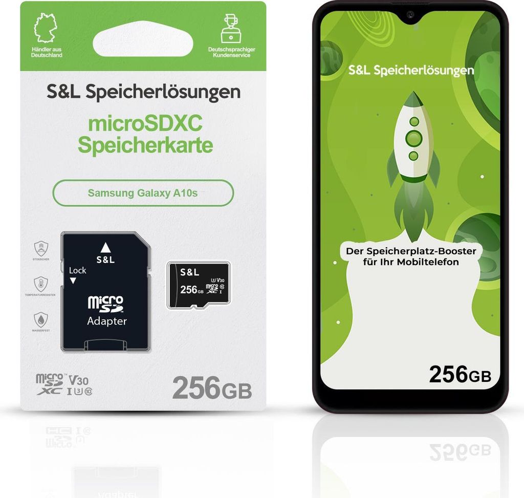 microSD Speicherkarte S&L für Samsung Galaxy A10s - Speicherkapazität: 256 GB