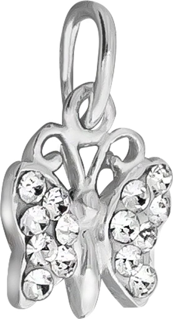 V Anhänger 925/- Sterling Silber 1,3cm weiß Kristall weiß 299240067-2