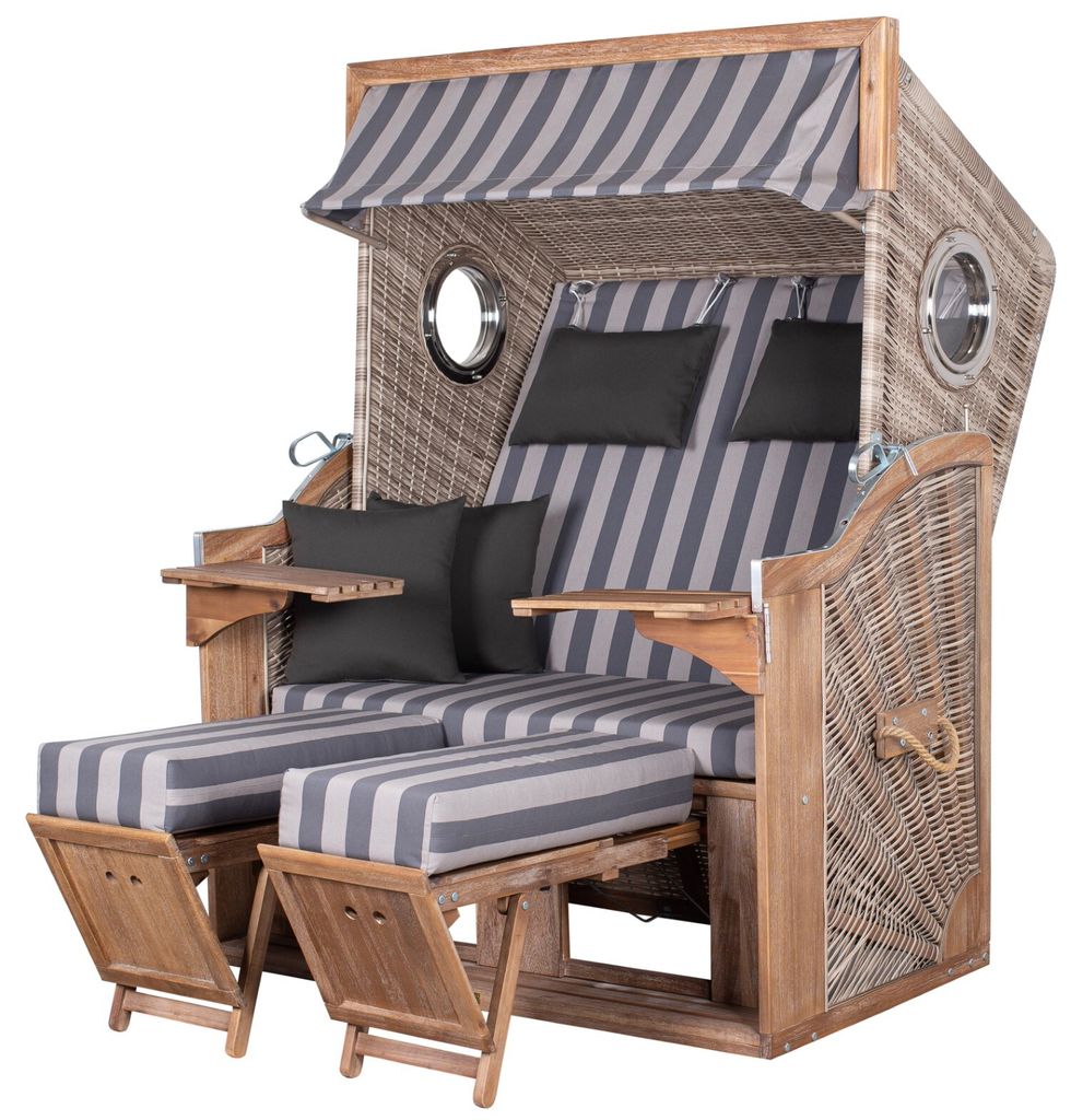 Strandkorb TRENDY PURE Greenline 135XL - PE anthique white Produktbild 