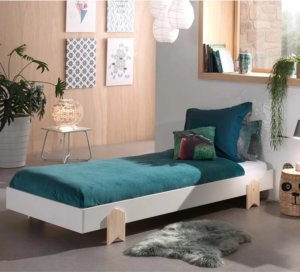 Dream Tree Lit d'enfant 90 x 200 cm blanc en forme de flèche