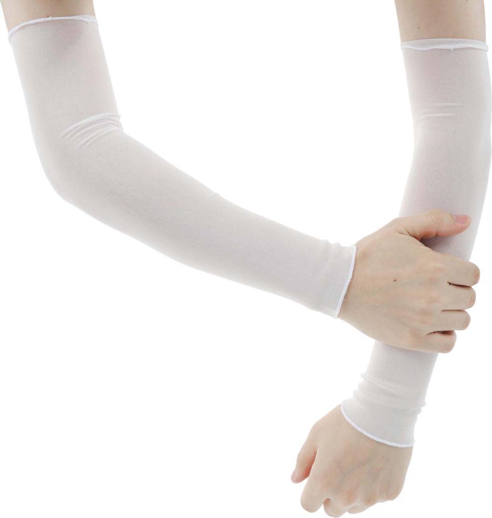 1 Paar Sonnenschutz Atmungsaktive Armschoner Für Frauen, Kompressionsschoner Für Fußball, Golf & Volleyball, Armschoner, Sonnenschutzschoner, Weiß