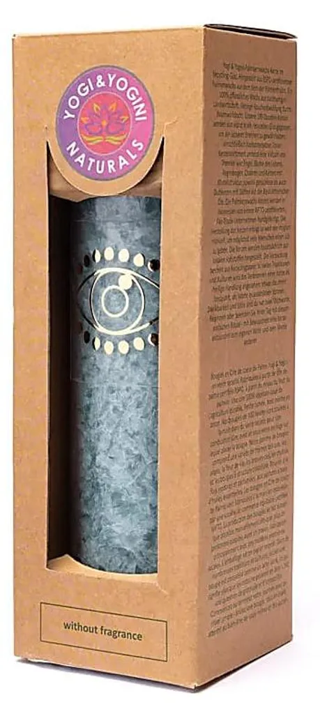 Bougie Pilier Oeil de Providence Bleue en Stéarine Végétale 21x6,5cm