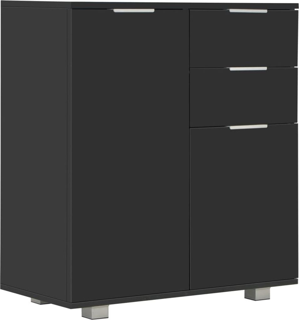 Sideboard Hochglanz-Schwarz 71x35x80 cm Holzwerkstoff