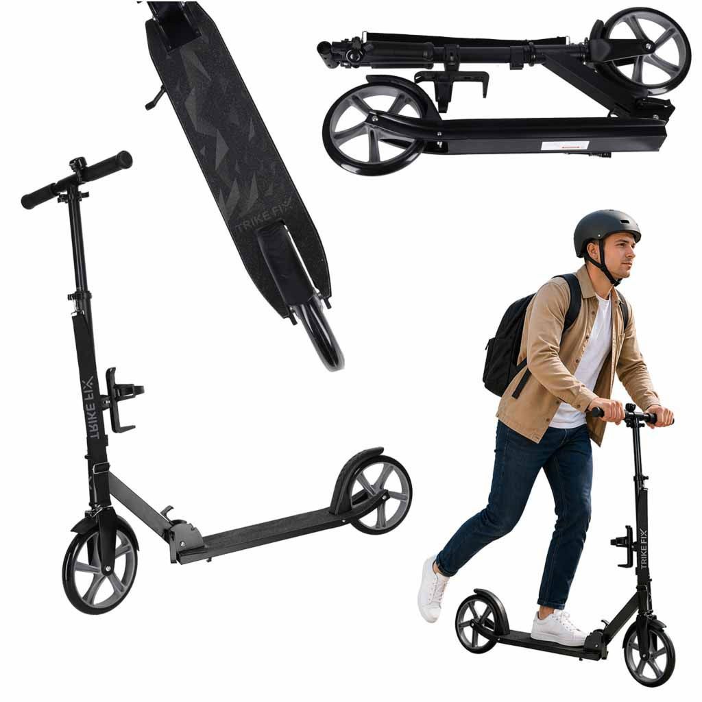 Městská koloběžka Trike Fix, skládací, kola 200 mm, černá a Obrázek produktu 