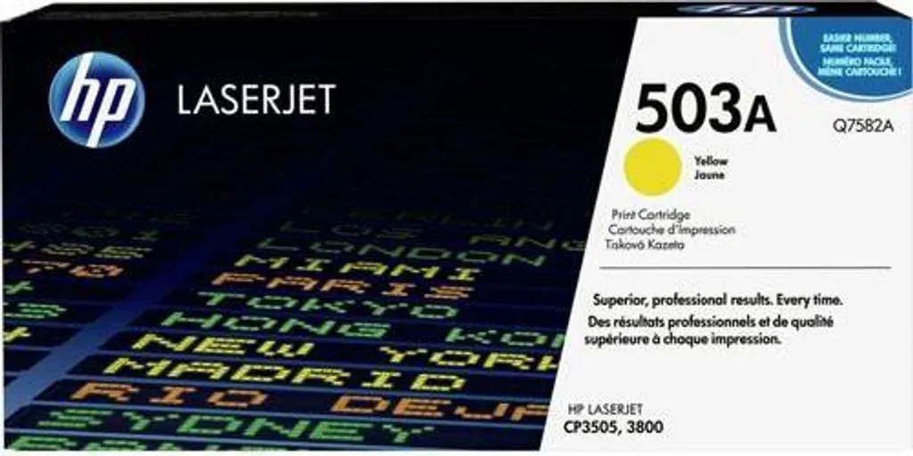 Toner Original HP 503A Jaune Q7582A pour Imprimante Laser Couleur HP