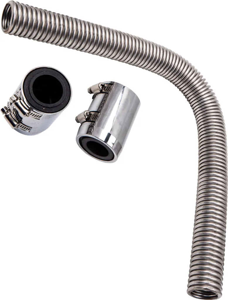 Kit Tuyau Radiateur en Acier Inox Chrome 24'' - Haute Résistance Chaleur