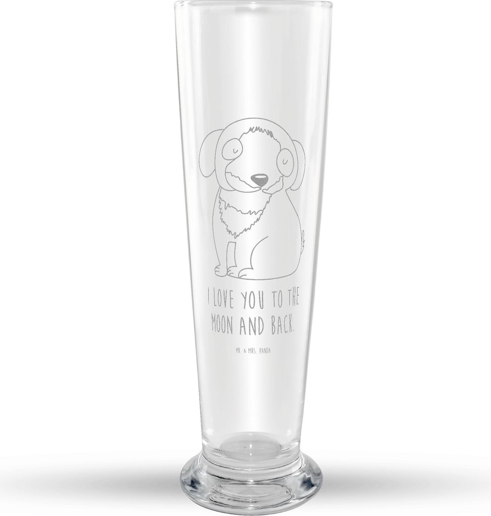 Mr. & Mrs. Panda Weizenglas Hund Entspannen - Transparent - Produktbild 