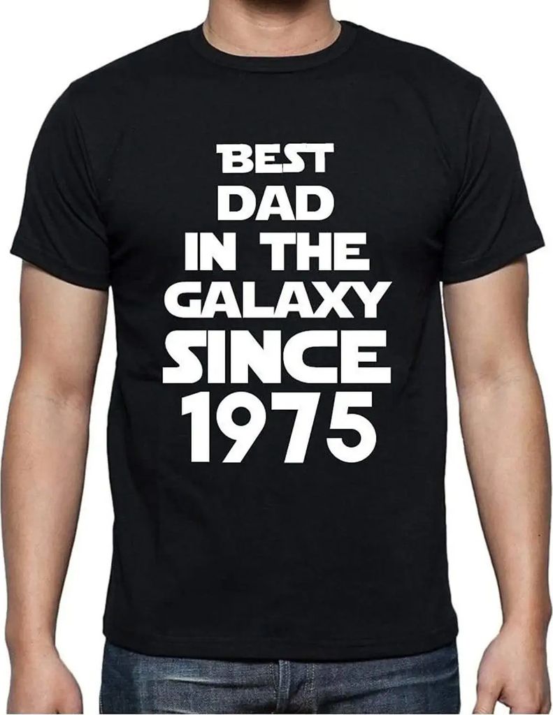 Herren Grafik T-Shirt Bester Vater der Galaxis seit 1975 – Best Dad in the Galaxy Since 1975 – Geschenk 49. Geburtstag Jahrestag 49 Jahre Jubil...