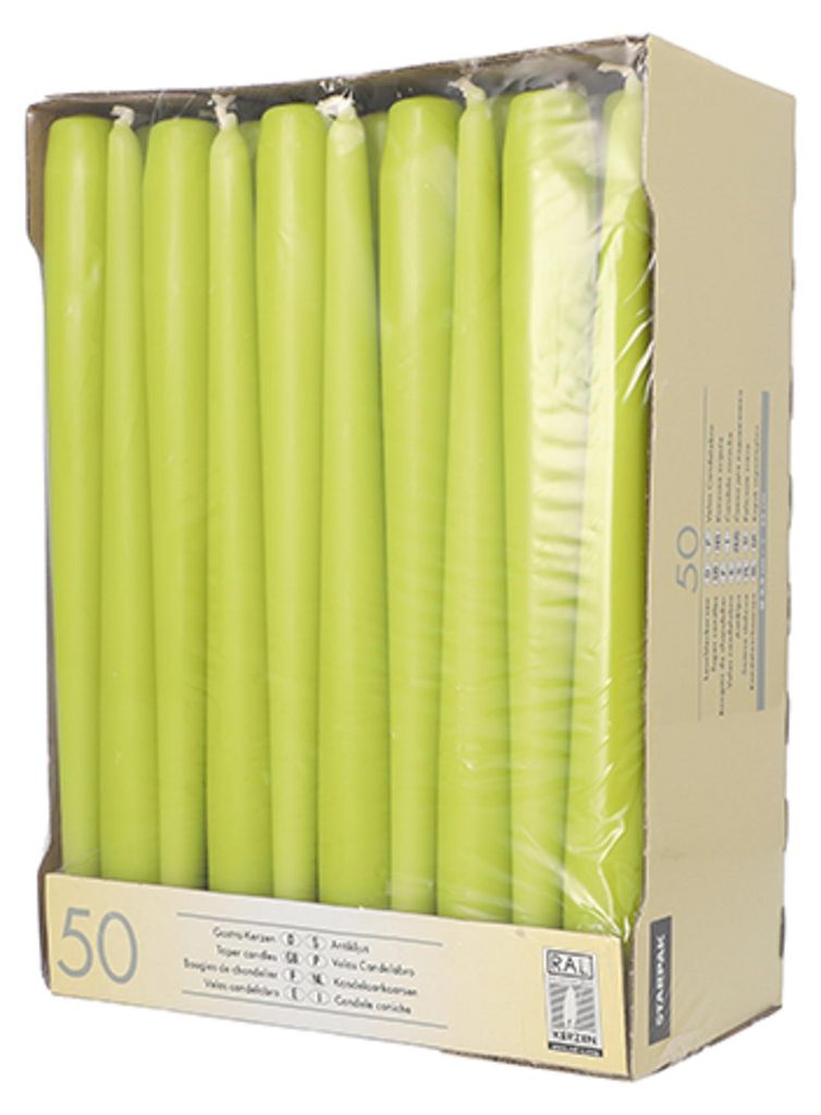 PAPSTAR  81113 PAPSTAR Leuchterkerzen, 22 mm, limonengrün, Productafbeelding 