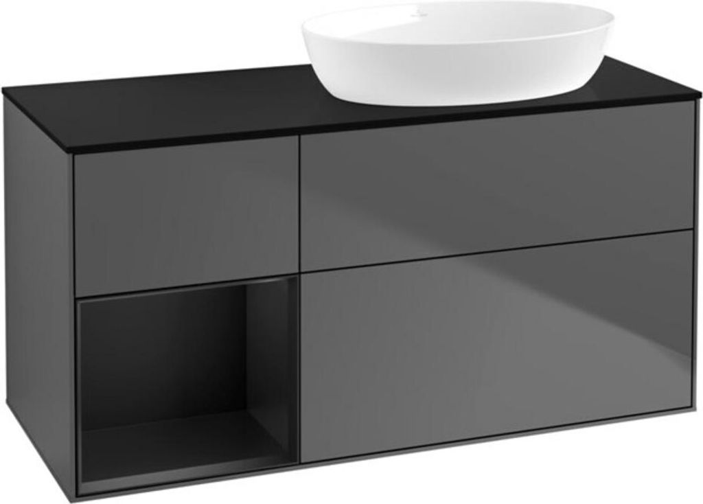 V&B Waschtischunterschrank Wandbeleuchtung Finion 120cm, Pl b m, Reg bla m Lac, Anthrac. m