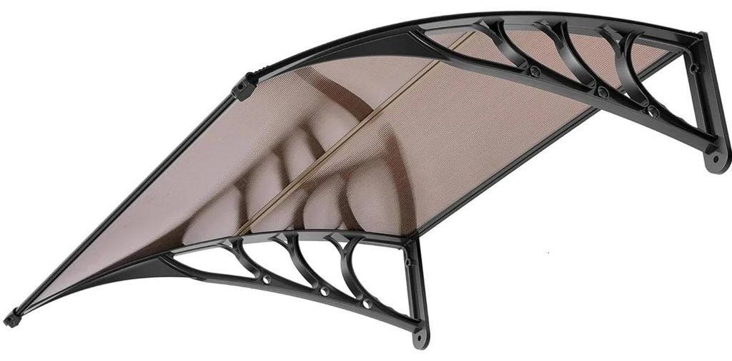 Tür- und Fenstervordach - Polycarbonat Vordach 60–100 cm - UV-Schutz - Regenschutz - Bogenform - Für Außen - Grün
