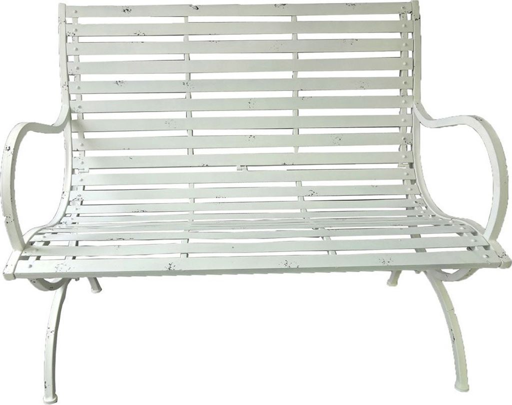 Gartenbank GARDA-120 in antik-weiß, B/H/T: ca. 104/92/67 cm