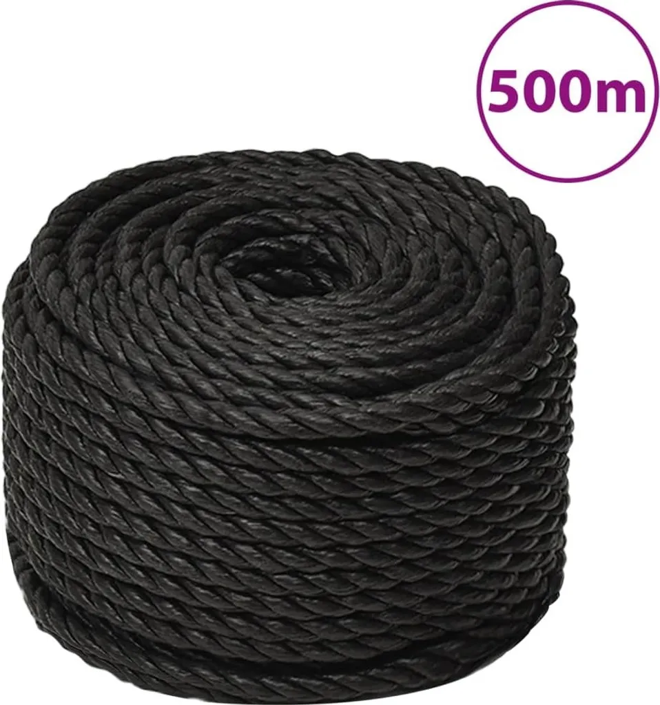 Corda da Lavoro Nera 10mm 500m Polipropilene | Alta Resistenza Giardino
