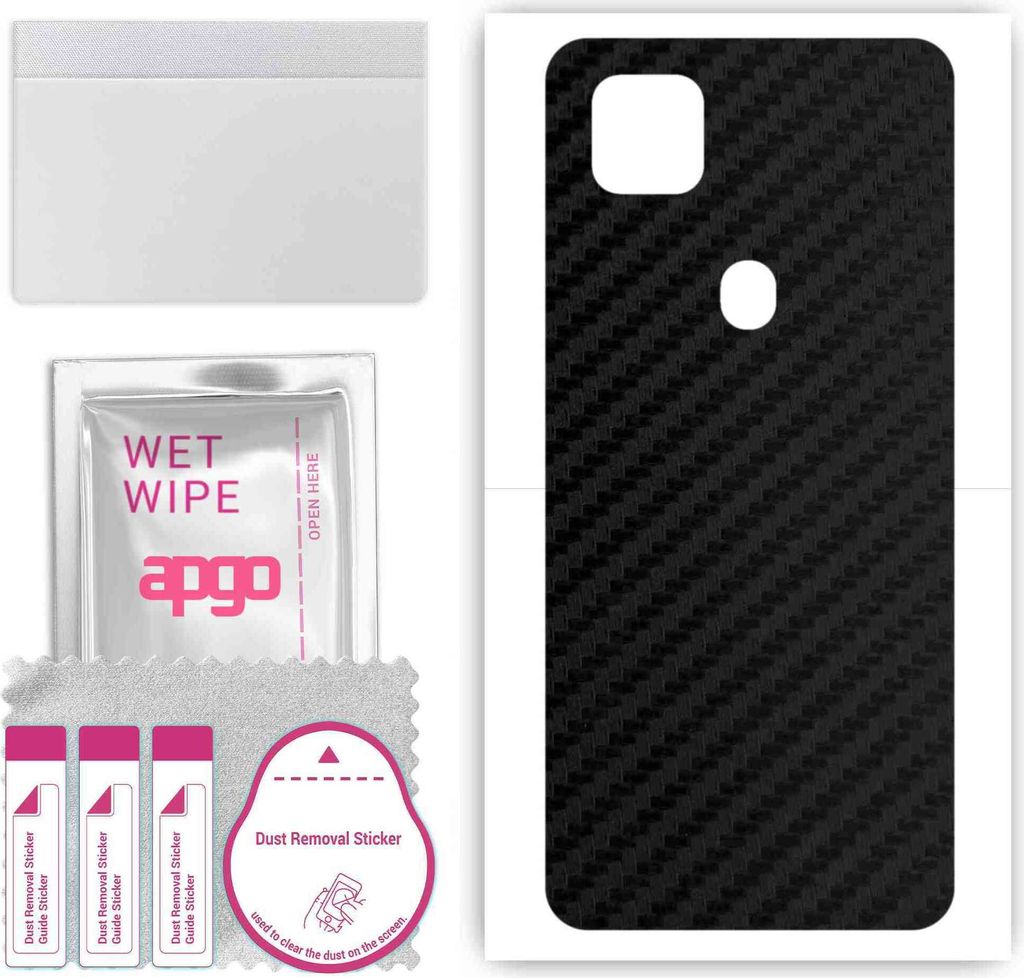 apgo Rückseite Schutzfolie, Skin, kompatibel mit ZTE Blade V Smart, Hinten Displayschutzfolie aus Vinylfolie, kratzfest, einfache Montage - Schwar...