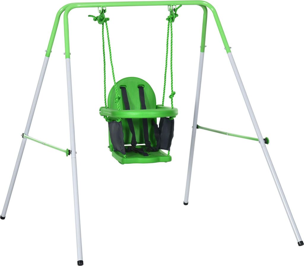 Outsunny Babyschaukel, Kinderschaukel, 6-36 Monate, für Indoor & Outdoor, Grün